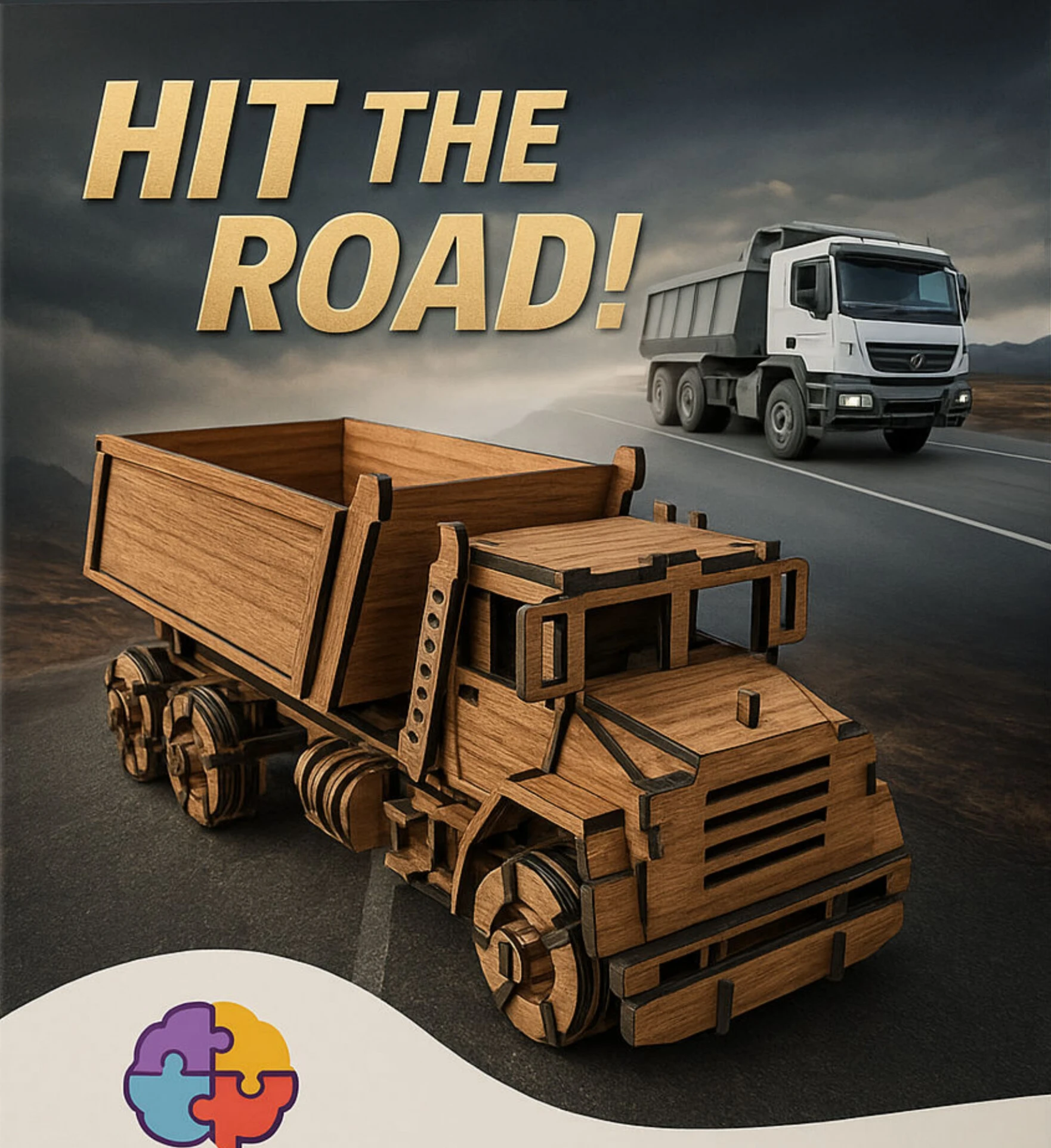 شاحنة نقل البازل الخشبية من Arckidz