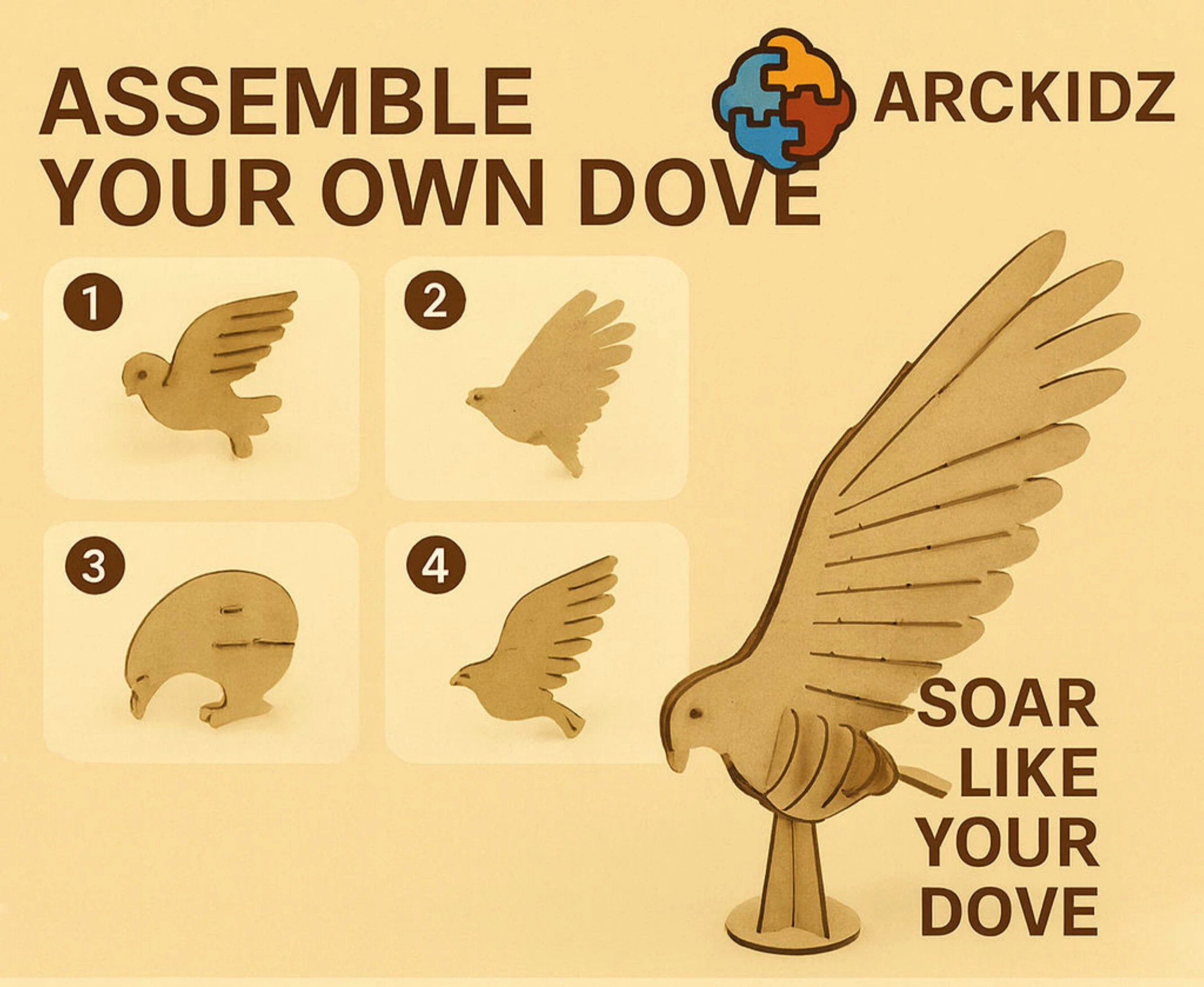 حمامة البازل الخشبية من Arckidz