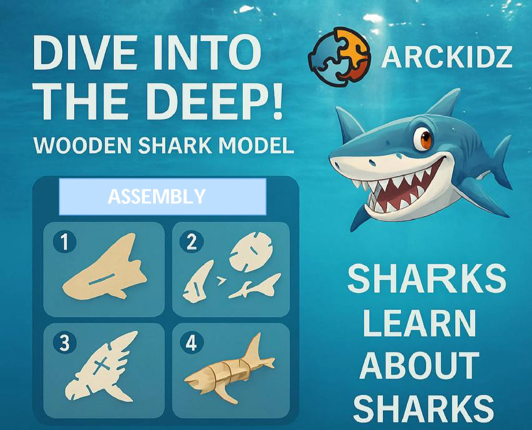 قرش البازل الخشبي من Arckidz