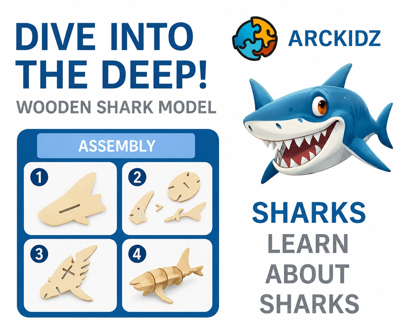 قرش البازل الخشبي من Arckidz